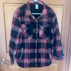 Plaid Pink and Black Women's Utility Jacket